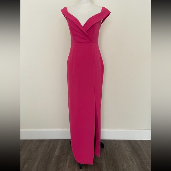 NBD Hot Pink Off Shoulder Maxi Dress - Picture 4 of 7